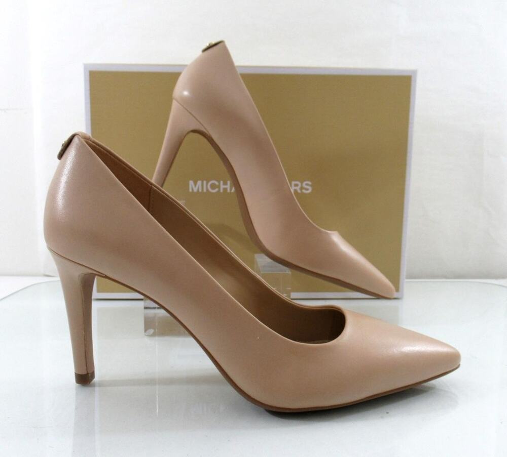 Michael Kors Dorothy Flex Pointy Toe Pump Heel Leather Light Blush Nude